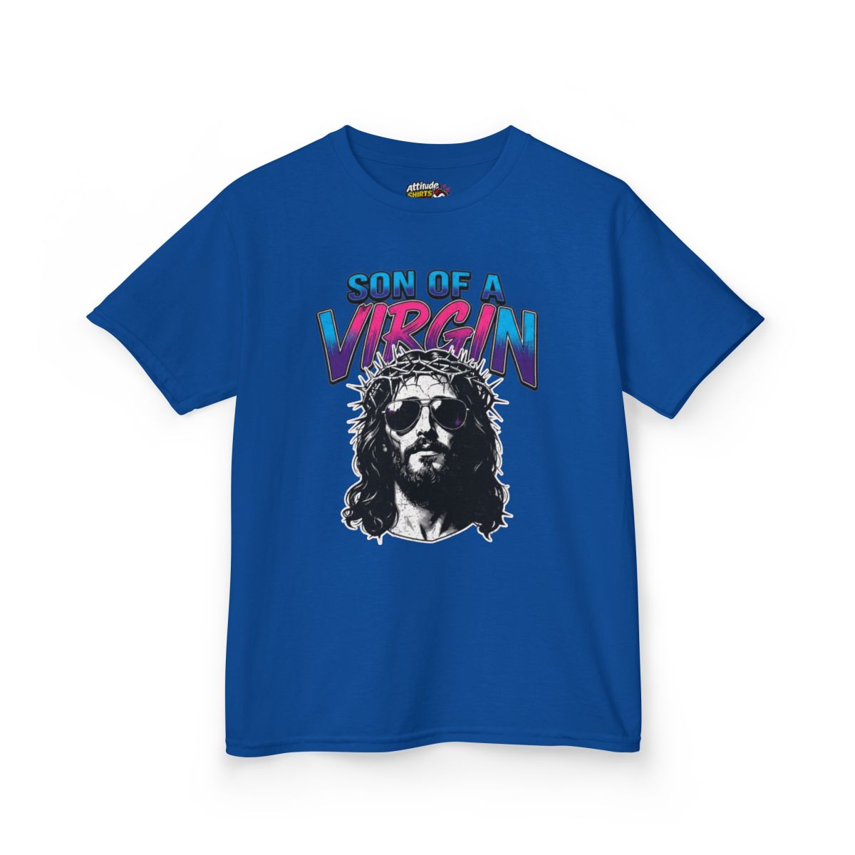 Color: Royal | Good Book Series - Son of A Virgin Kids Tee