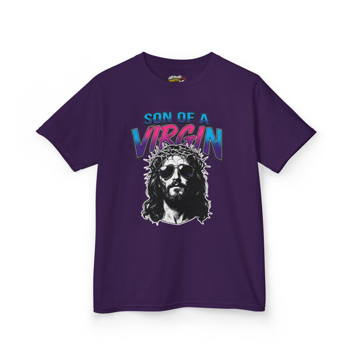 Color: Purple | Good Book Series - Son of A Virgin Kids Tee