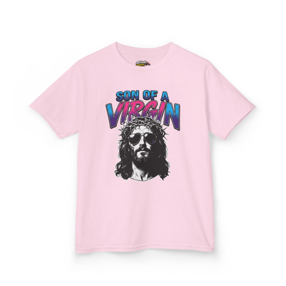 Color: Light Pink | Good Book Series - Son of A Virgin Kids Tee