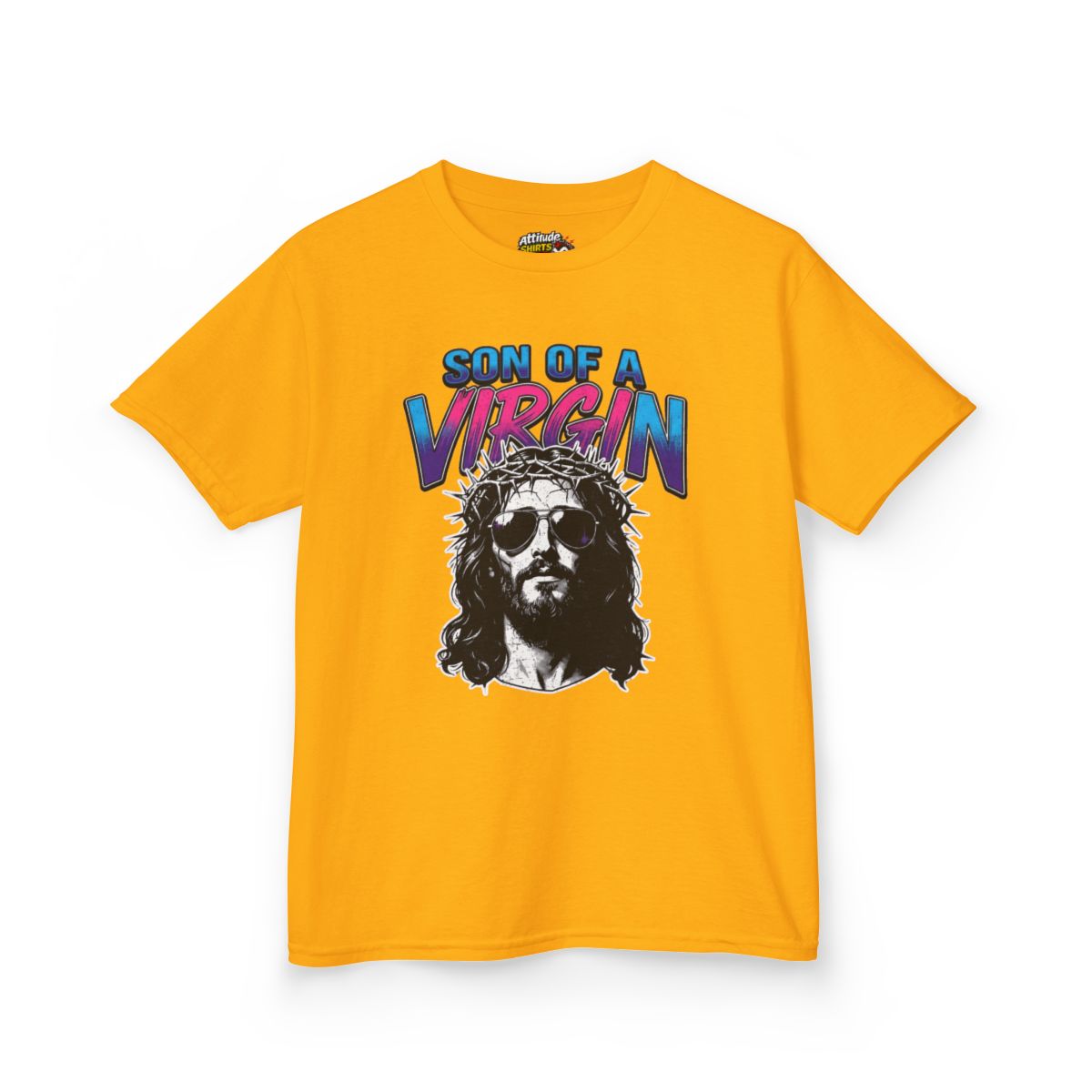Color: Gold | Good Book Series - Son of A Virgin Kids Tee