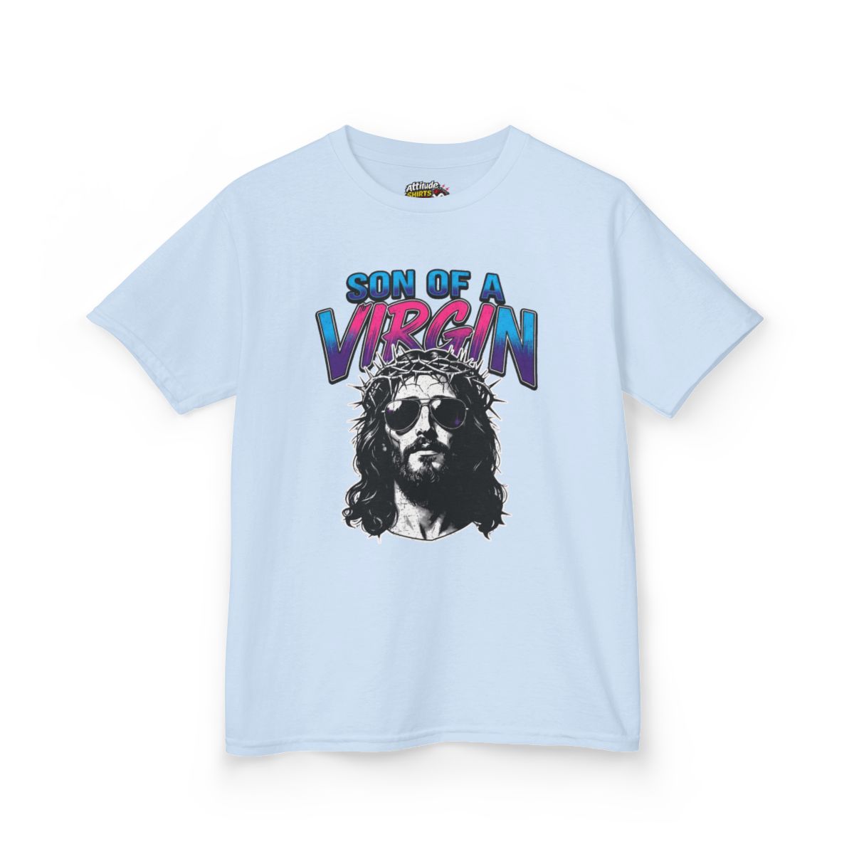 Color: Light Blue | Good Book Series - Son of A Virgin Kids Tee