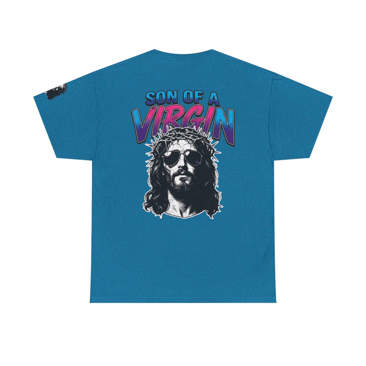 Color: Antique Sapphire | Good Book Series - Son of A Virgin Premium Graphic Tee