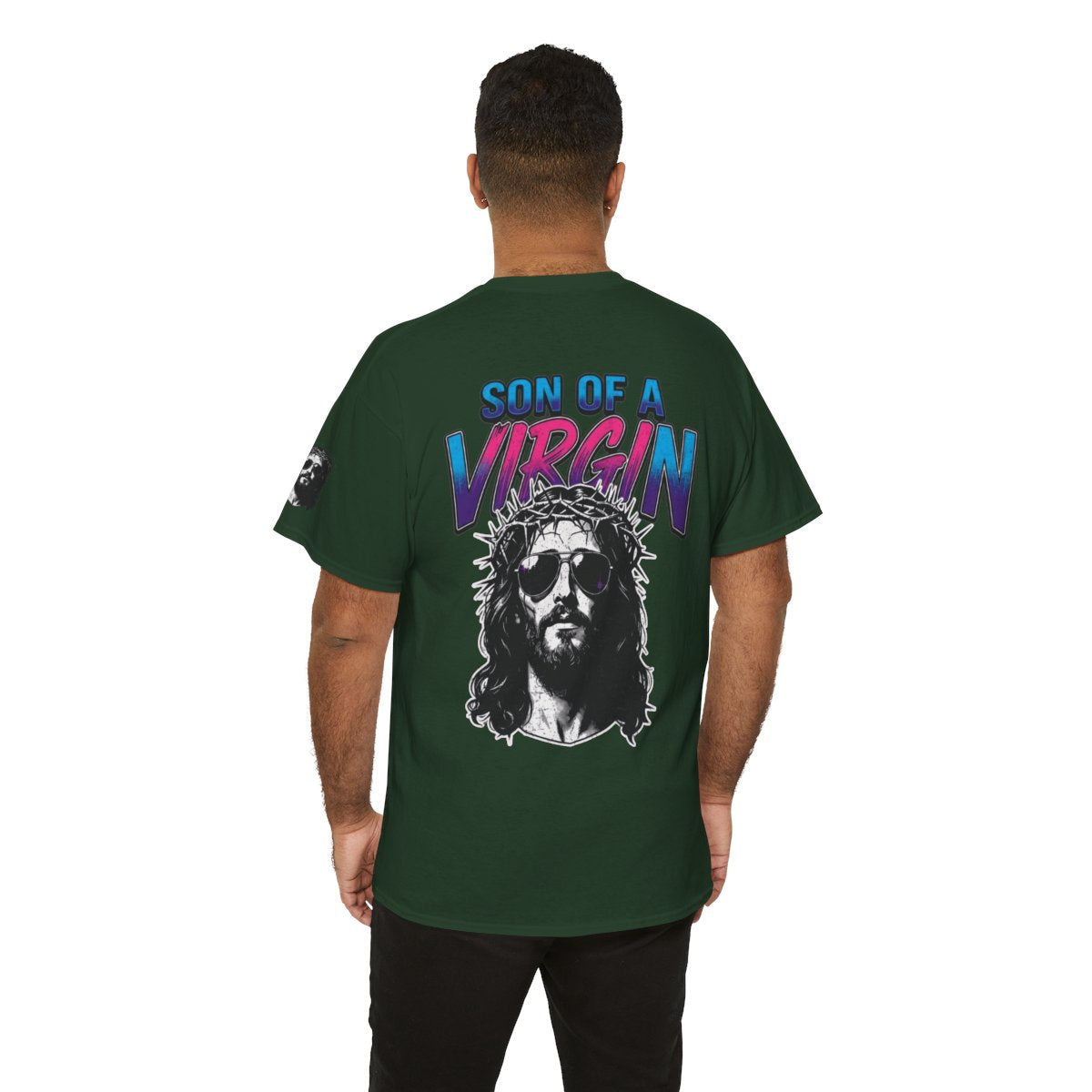 Color: Forest Green | Good Book Series - Son of A Virgin Premium Graphic Tee