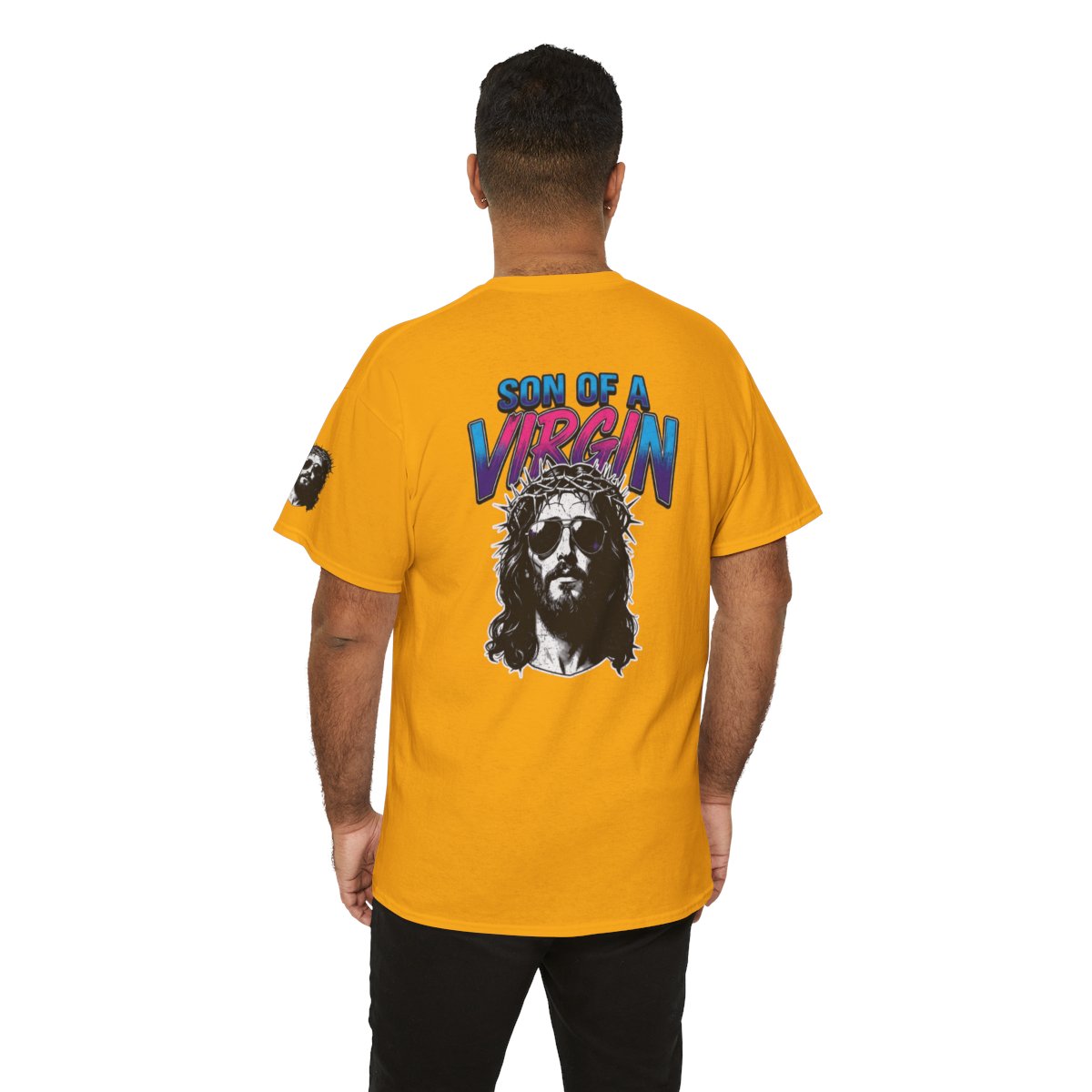 Color: Gold | Good Book Series - Son of A Virgin Premium Graphic Tee