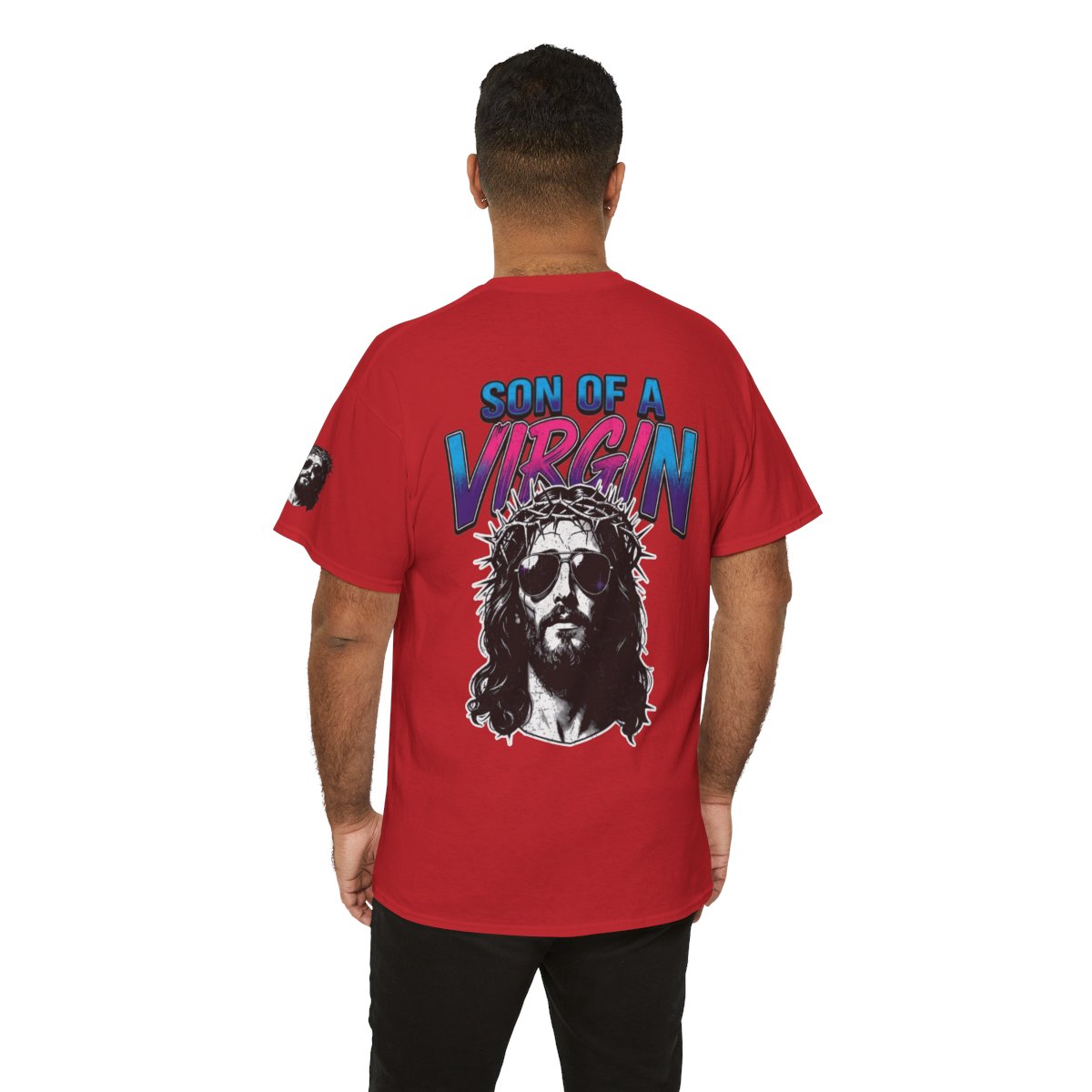 Color: Red | Good Book Series - Son of A Virgin Premium Graphic Tee