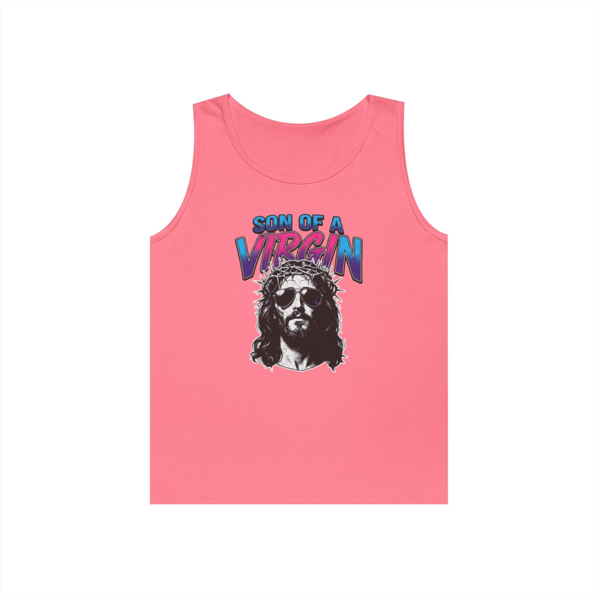 Color: Safety Pink | Good Book Series - Son of A Virgin Tank Top