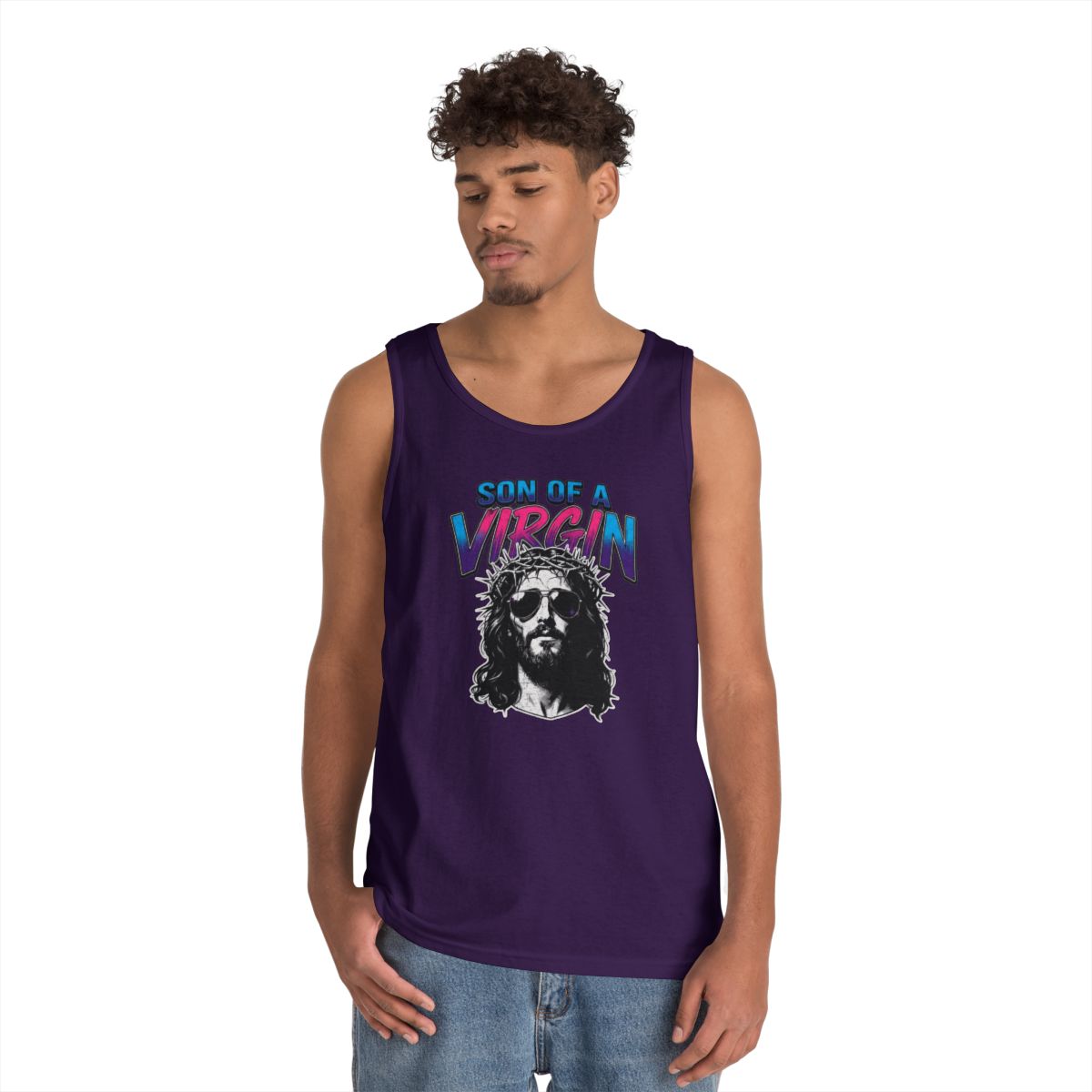Color: Purple | Good Book Series - Son of A Virgin Tank Top