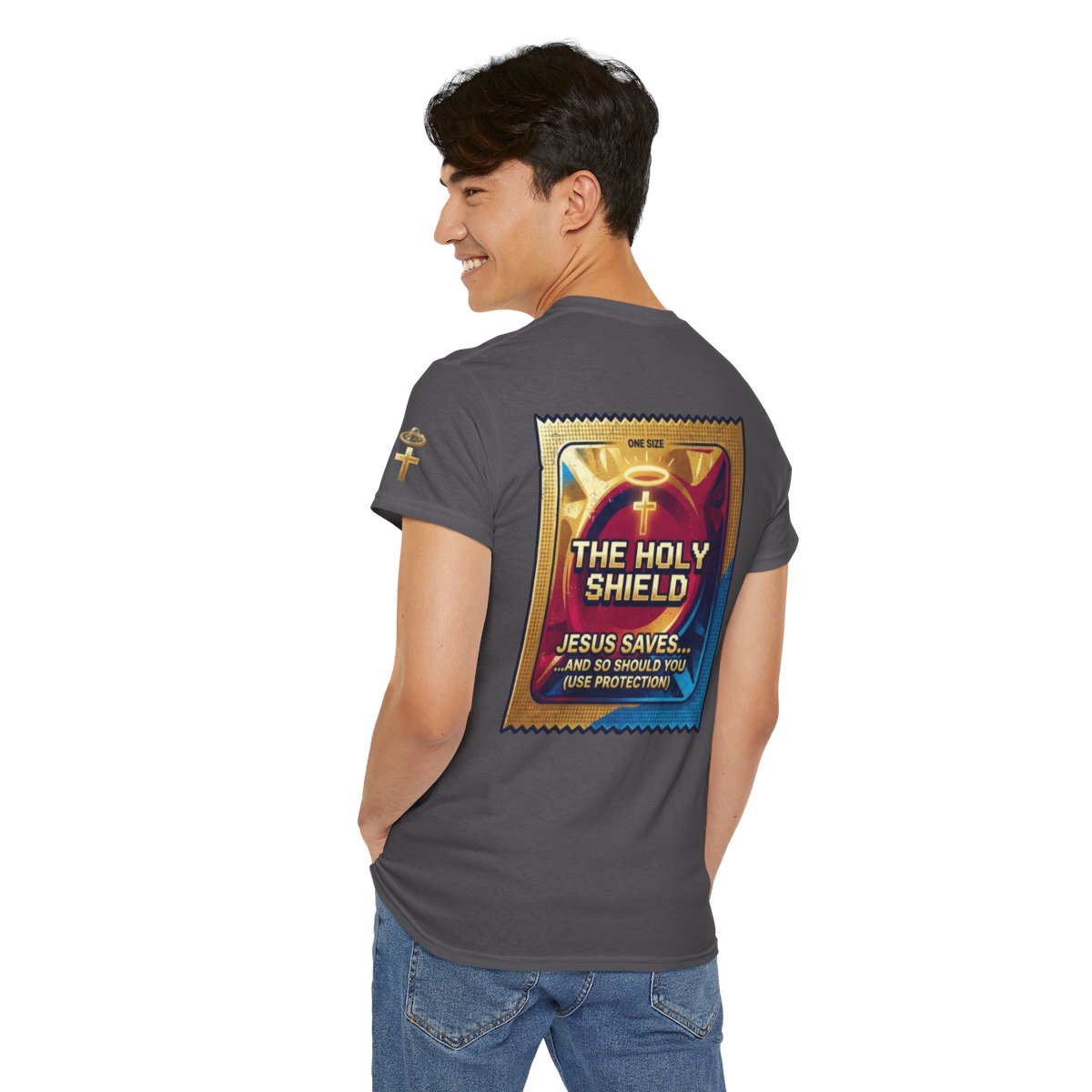 Color: Charcoal | Good Book Series The Holy Shield Premium Graphic Tee