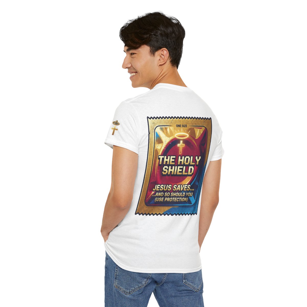 Color: White | Good Book Series The Holy Shield Premium Graphic Tee