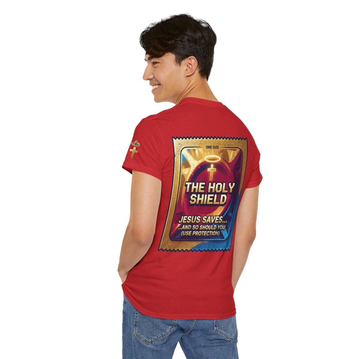 Color: Red | Good Book Series The Holy Shield Premium Graphic Tee