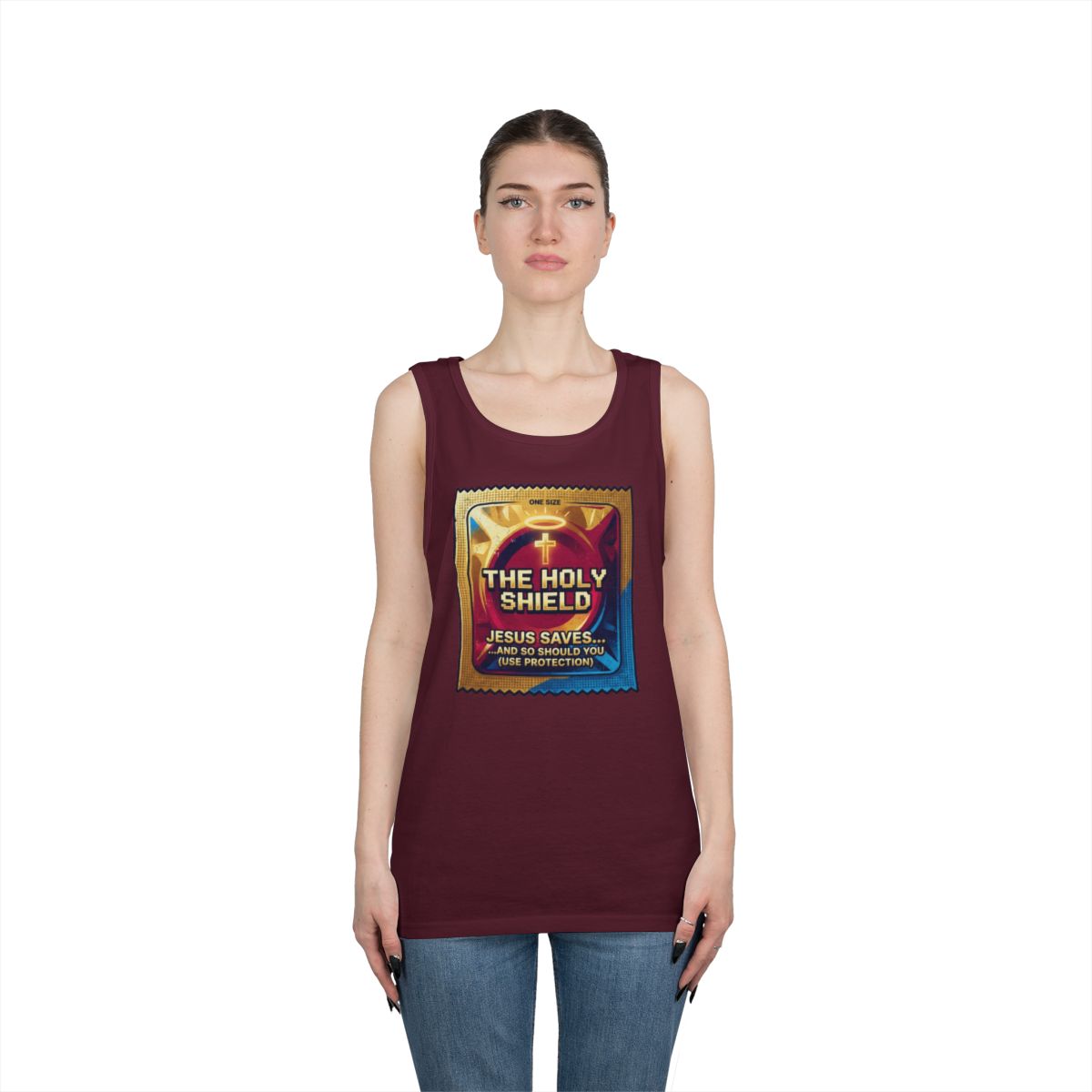 Color: Maroon | Good Book Series The Holy Shield Tank Top