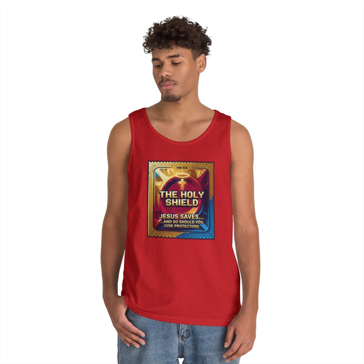 Color: Red | Good Book Series The Holy Shield Tank Top