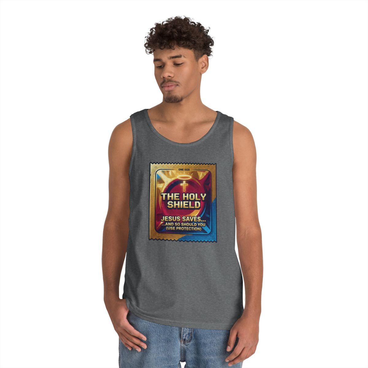 Color: Graphite Heather | Good Book Series The Holy Shield Tank Top