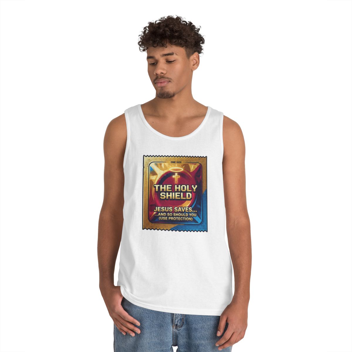Color: White | Good Book Series The Holy Shield Tank Top