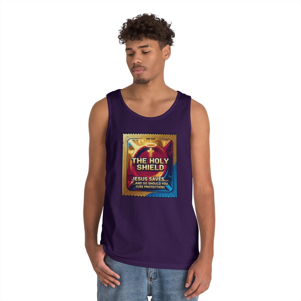 Color: Purple | Good Book Series The Holy Shield Tank Top