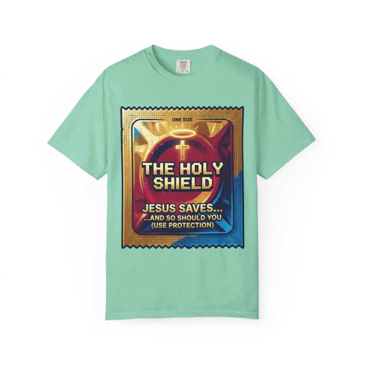Color: Island Reef | Good Book Series The Holy Shield Unisex Garment-Dyed Tee