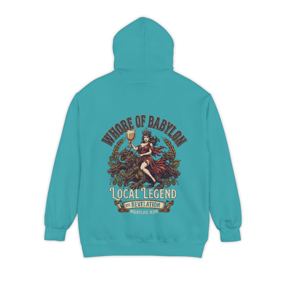 Color: Seafoam | Good Book Series Whore of Babylon Garment-Dyed Hoodie