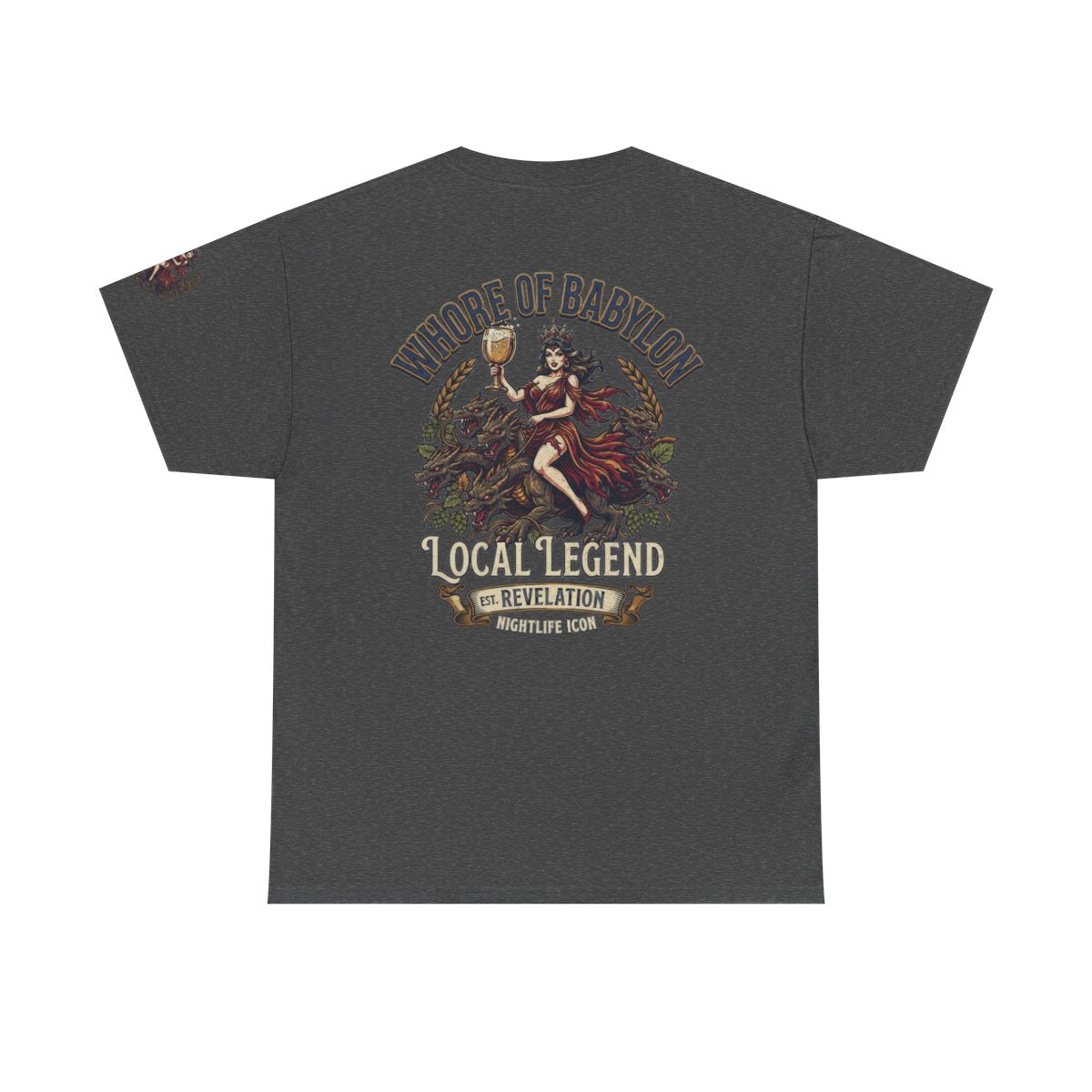 Color: Dark Heather | Good Book Series Whore of Babylon Premium Graphic Tee