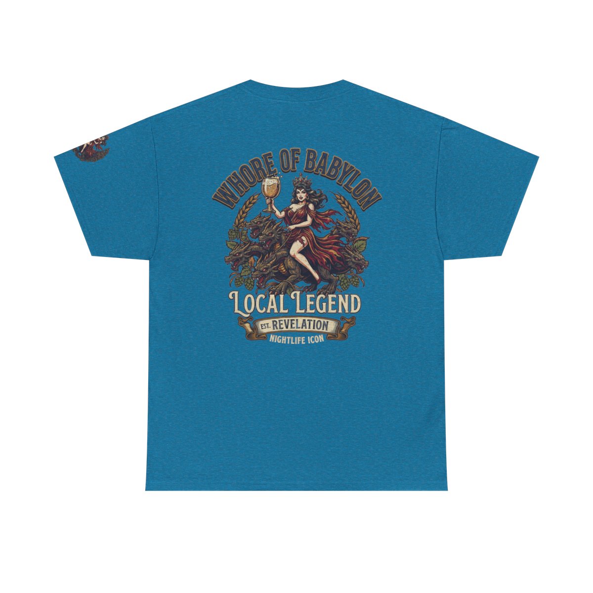Color: Antique Sapphire | Good Book Series Whore of Babylon Premium Graphic Tee