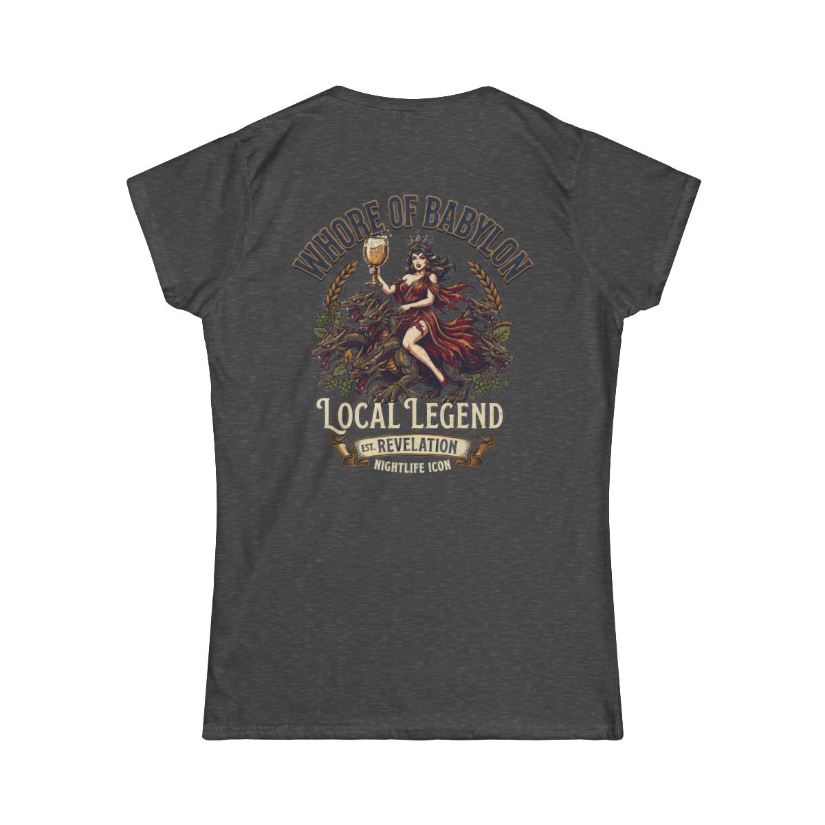 Color: Dark Heather | Good Book Series Whore of Babylon Women's Tee