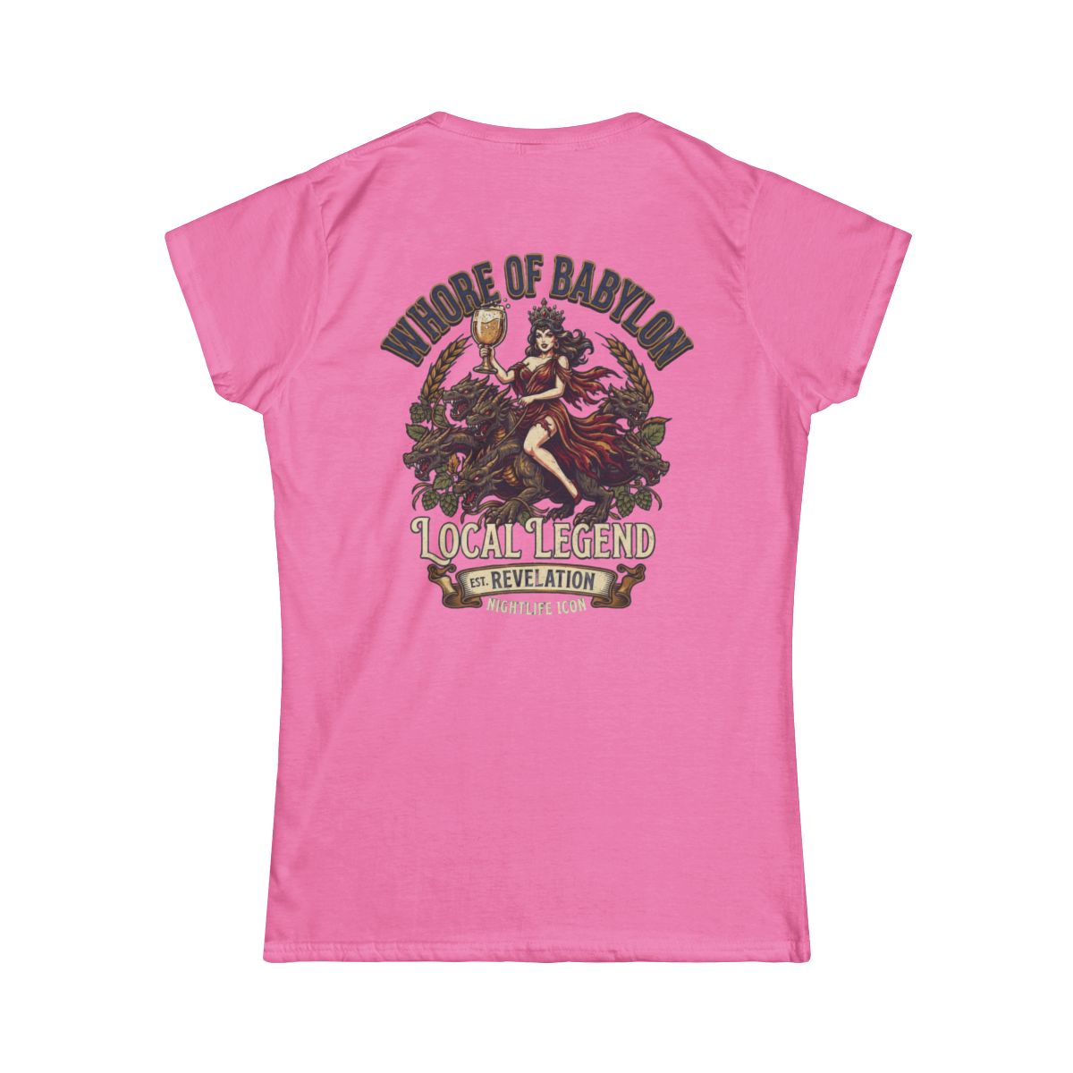 Color: Azalea | Good Book Series Whore of Babylon Women's Tee