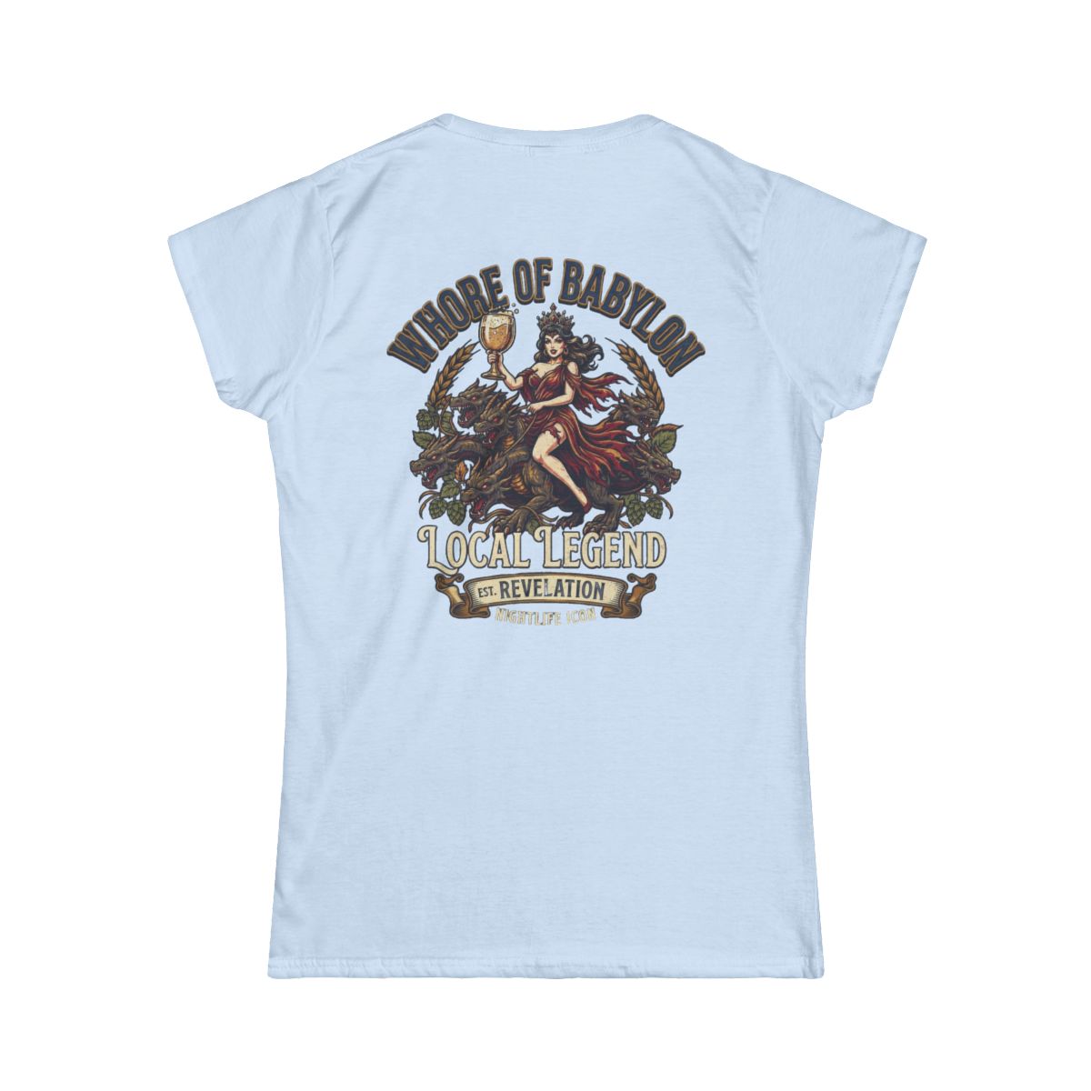 Color: Light Blue | Good Book Series Whore of Babylon Women's Tee