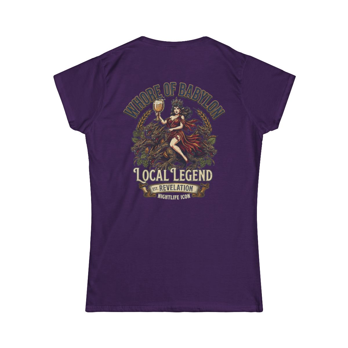 Color: Purple | Good Book Series Whore of Babylon Women's Tee