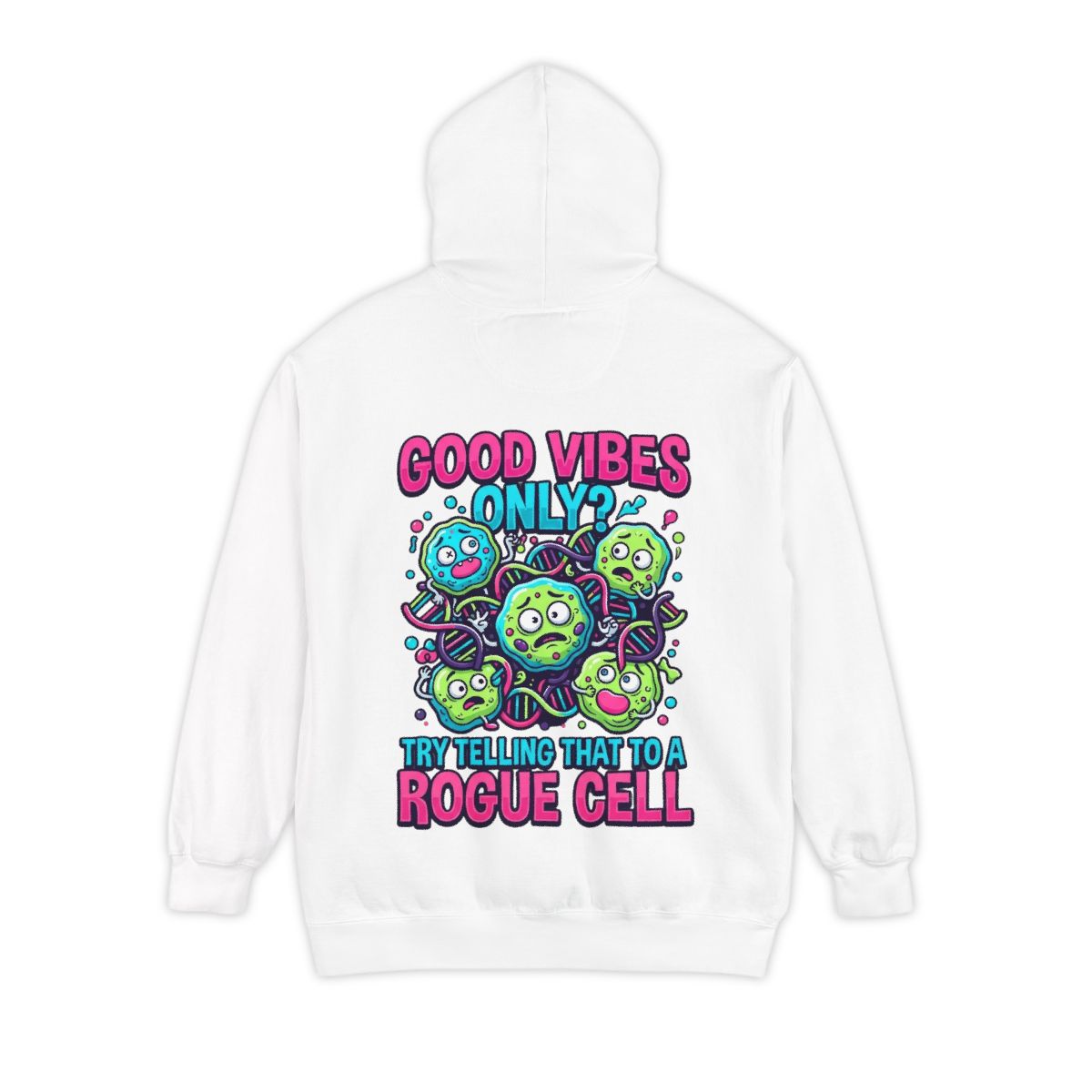 Color: White | Good Vibes Only Garment-Dyed Hoodie