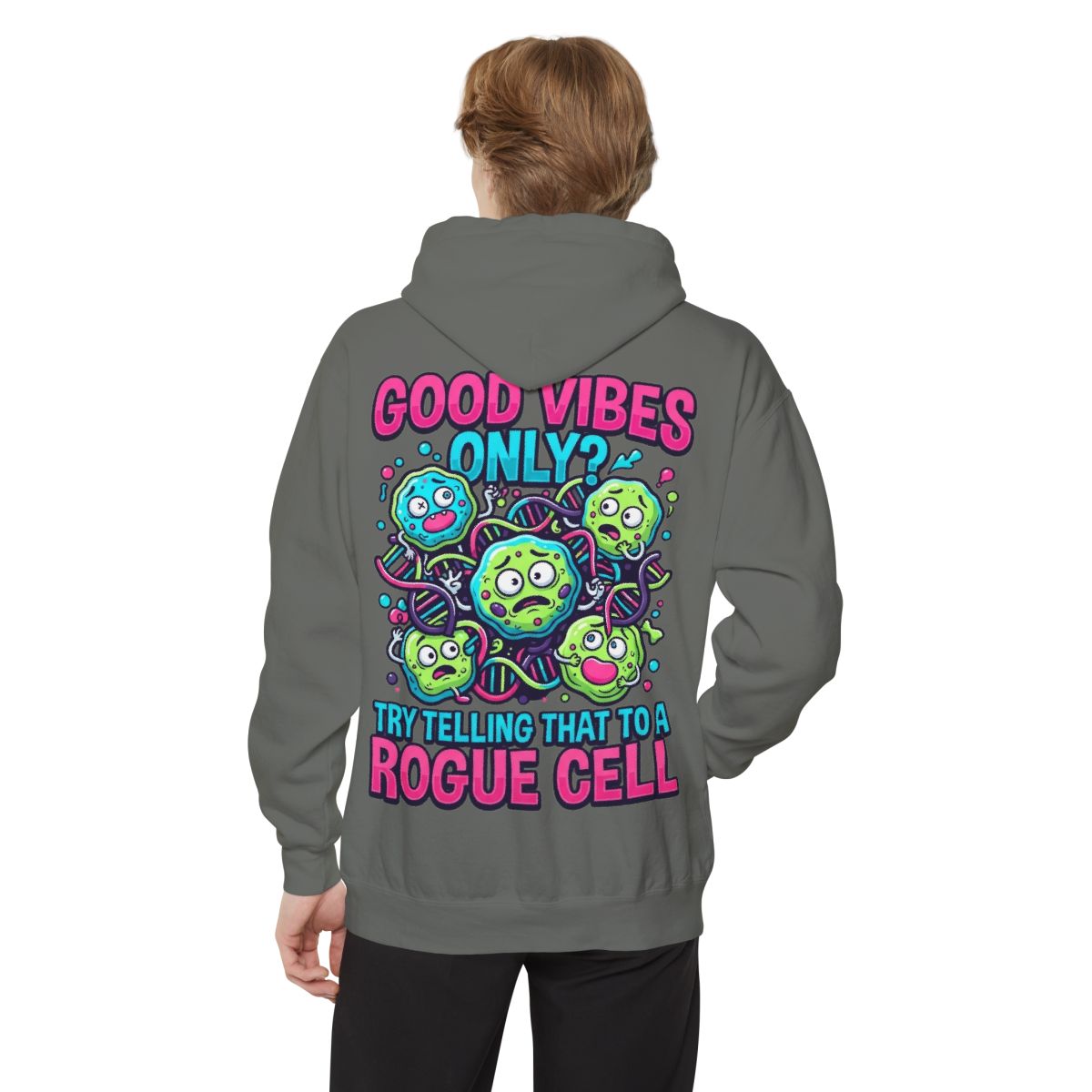 Color: Grey | Good Vibes Only Garment-Dyed Hoodie