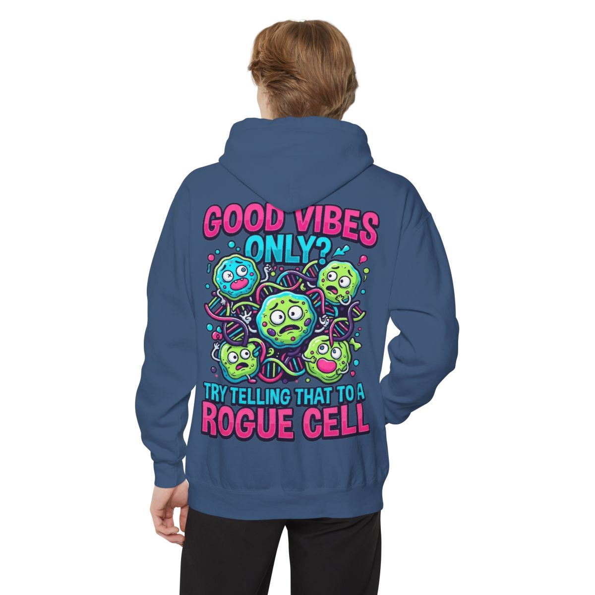 Color: True Navy | Good Vibes Only Garment-Dyed Hoodie