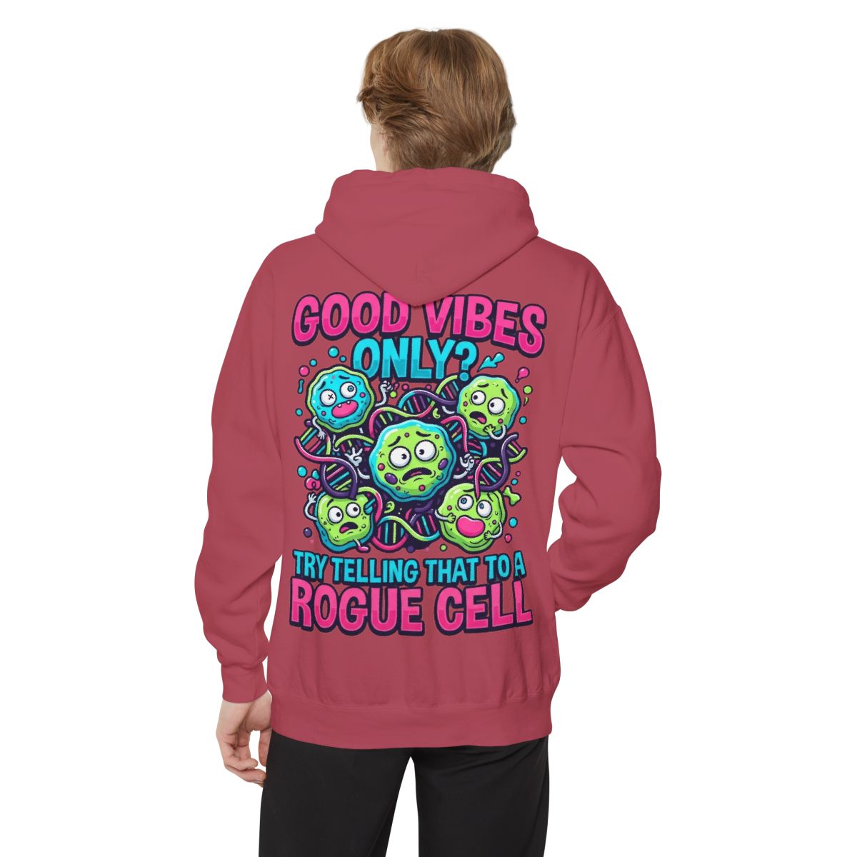Color: Crimson | Good Vibes Only Garment-Dyed Hoodie
