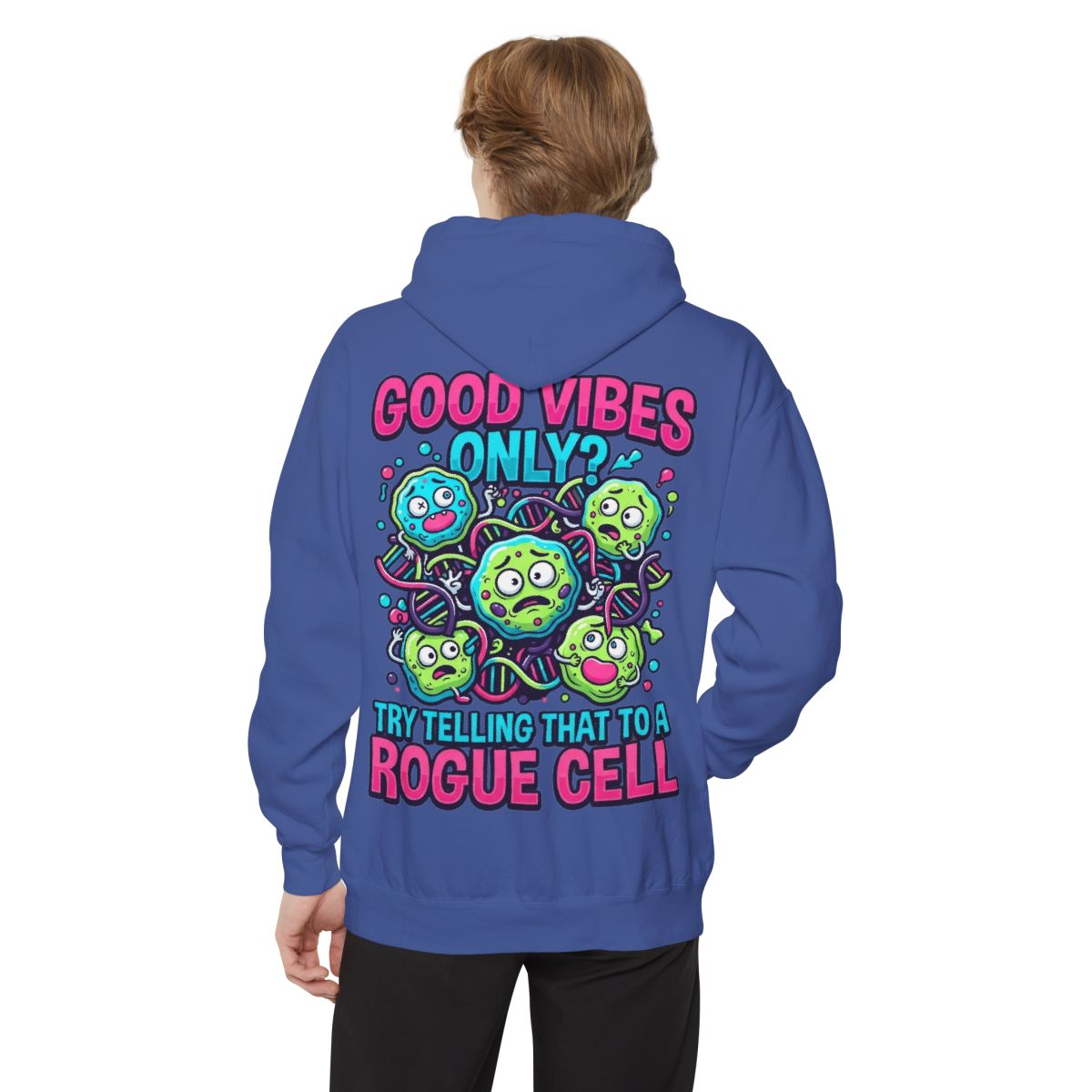 Color: Flo Blue | Good Vibes Only Garment-Dyed Hoodie