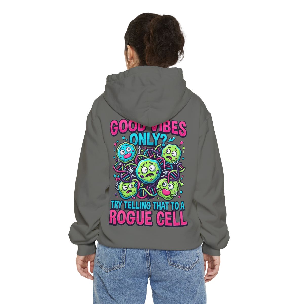 Color: Grey | Good Vibes Only Garment-Dyed Hoodie