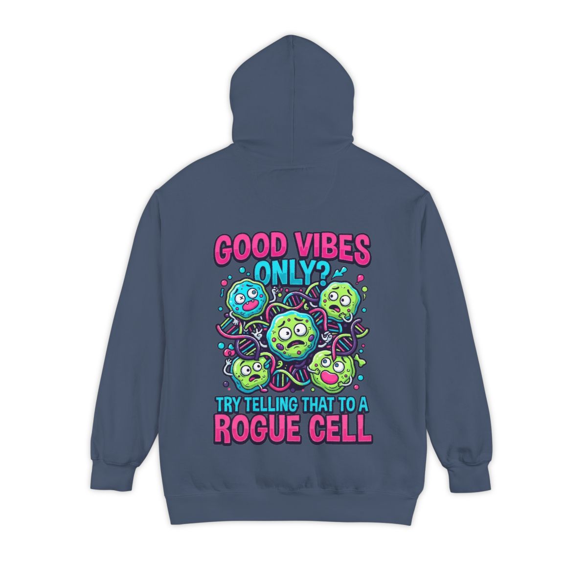 Color: Denim | Good Vibes Only Garment-Dyed Hoodie
