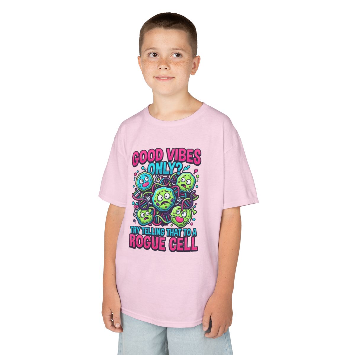 Color: Light Pink | Good Vibes Only Kids Tee