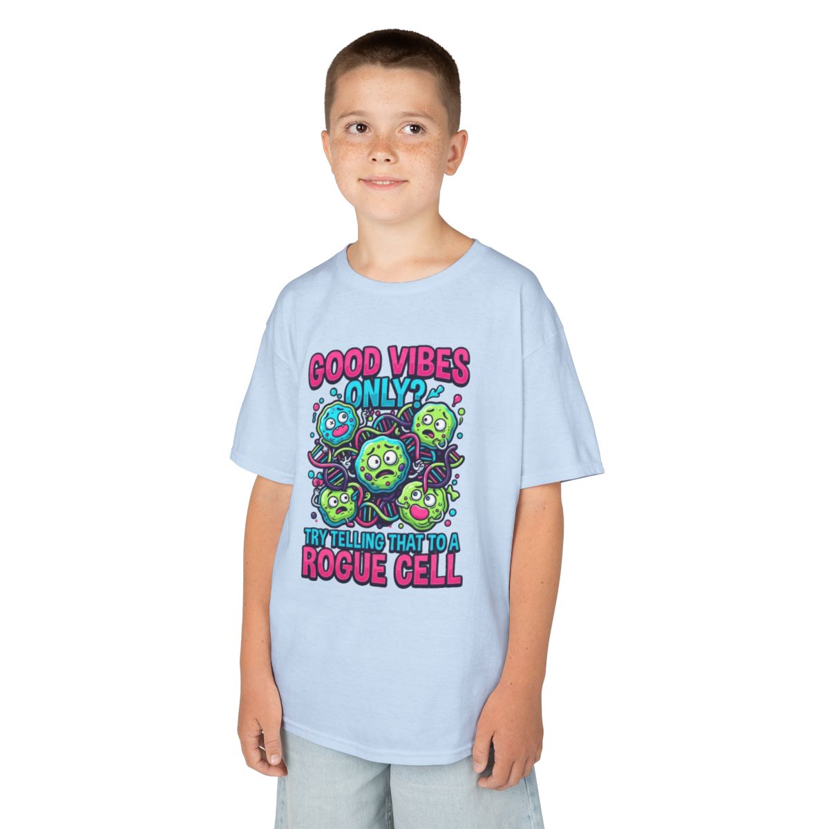 Color: Light Blue | Good Vibes Only Kids Tee