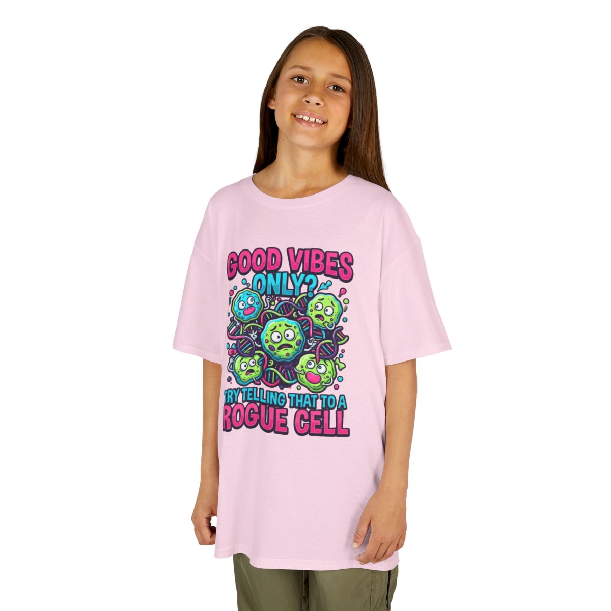 Color: Light Pink | Good Vibes Only Kids Tee