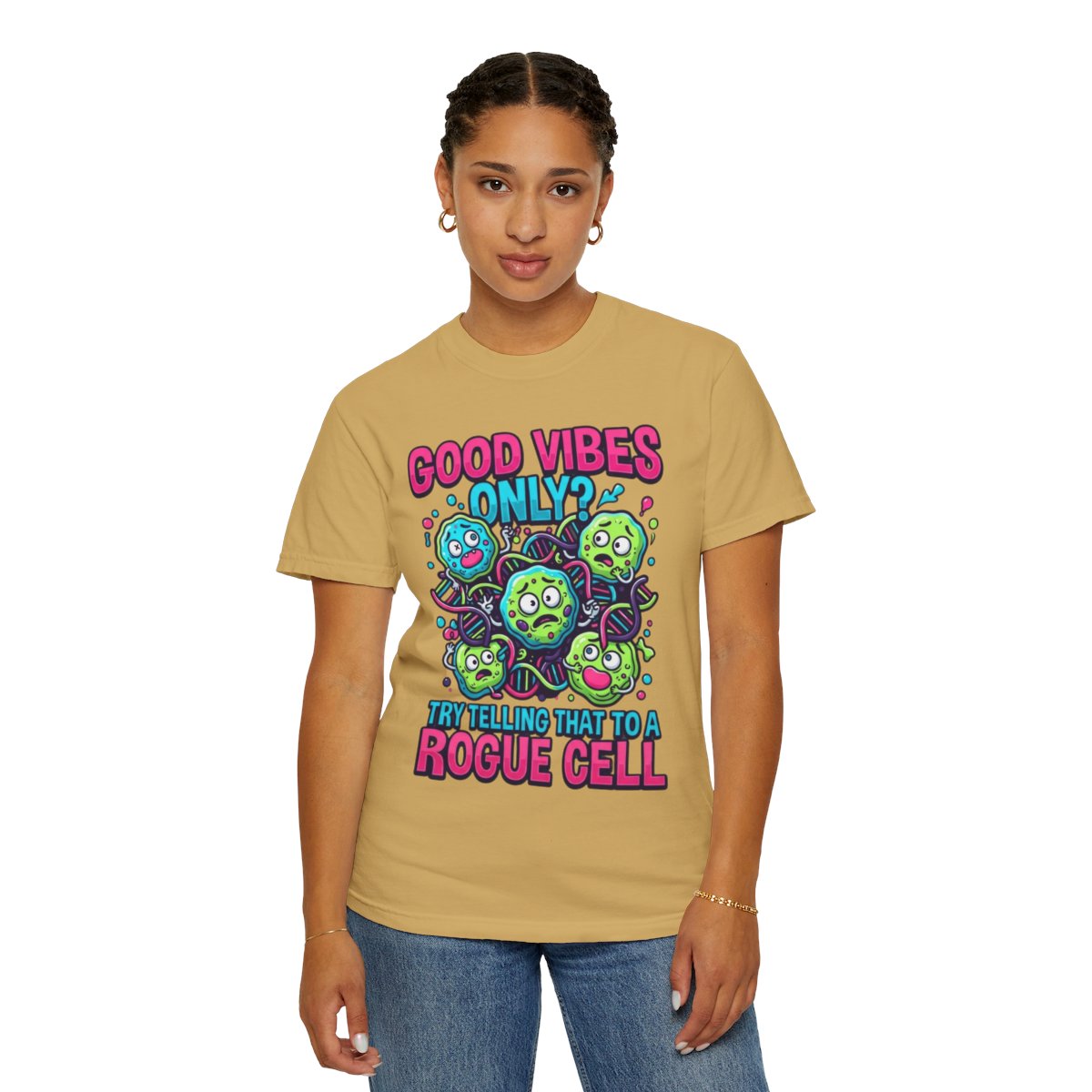 Color: Mustard | Good Vibes Only Unisex Garment-Dyed Tee