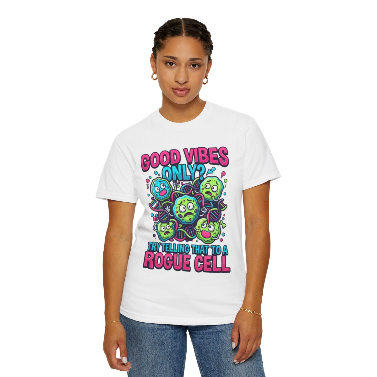 Color: White | Good Vibes Only Unisex Garment-Dyed Tee