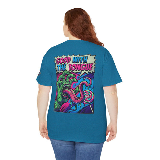 Color: Antique Sapphire | Good With the Tongue Premium Graphic Tee