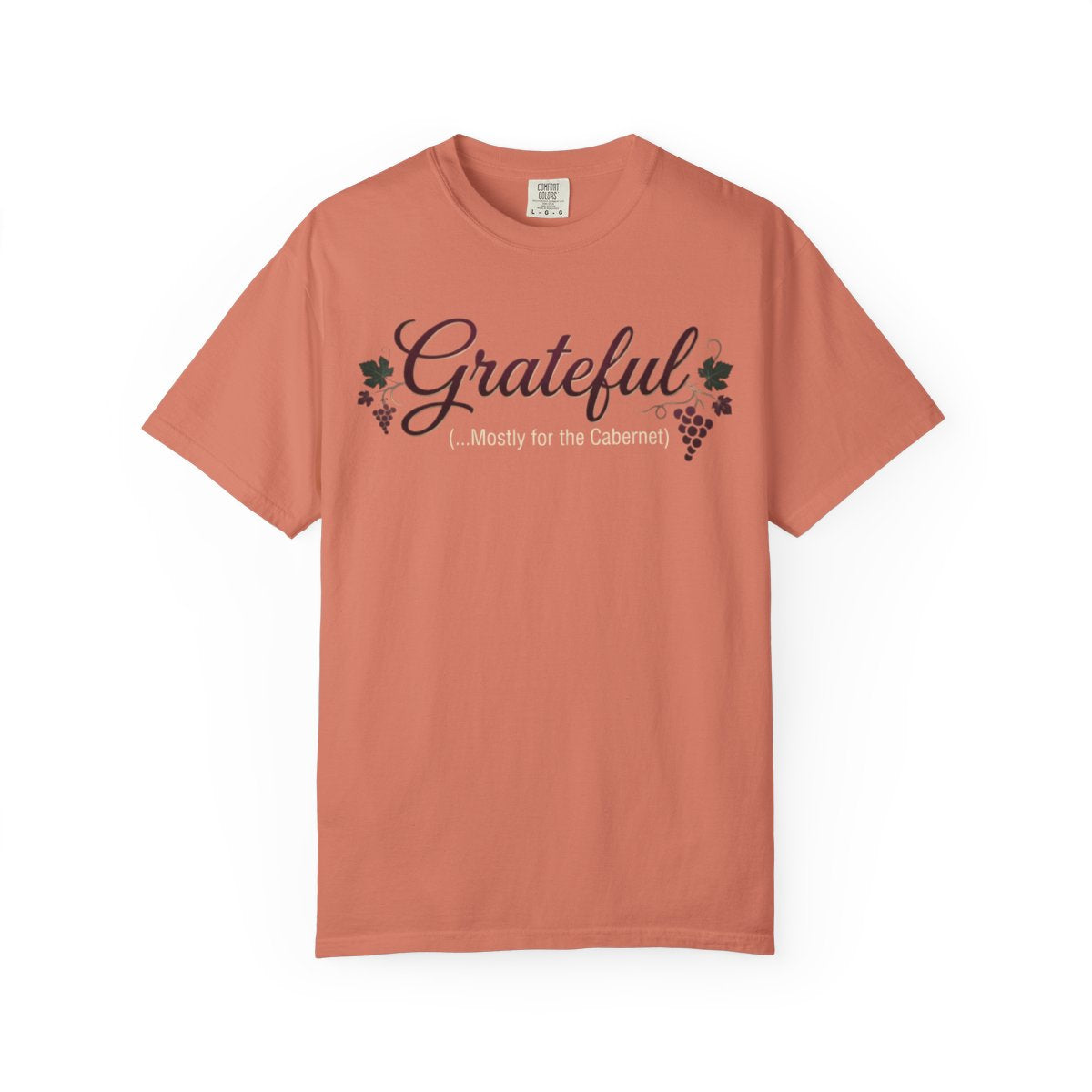 Color: Terracotta | Grateful for the Carbernet Unisex Garment-Dyed Tee