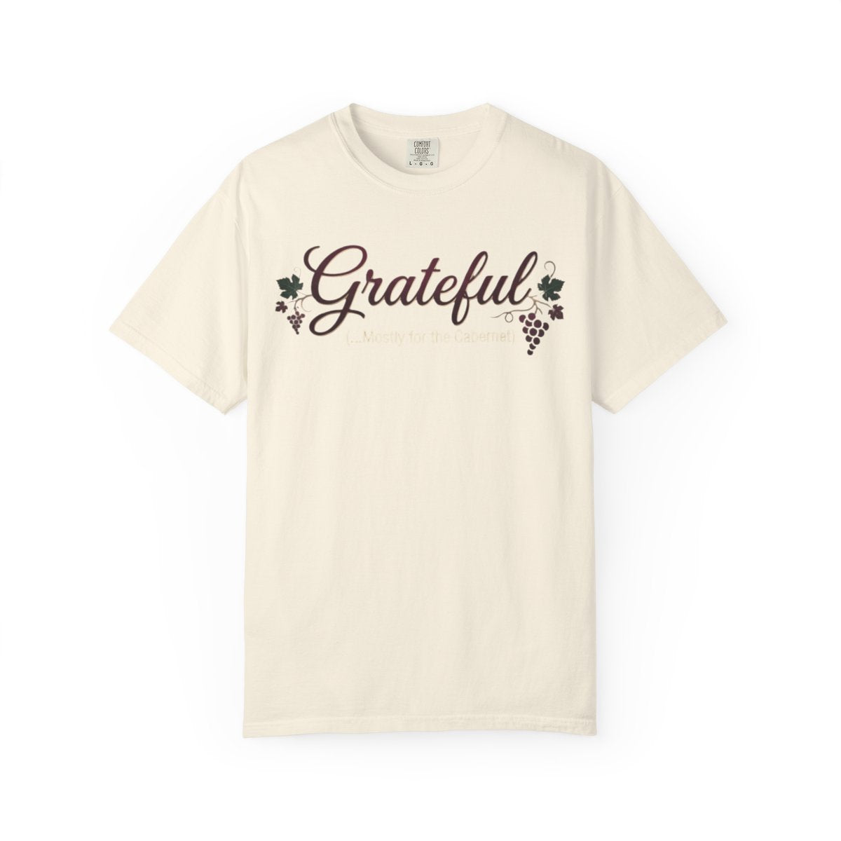 Color: Ivory | Grateful for the Carbernet Unisex Garment-Dyed Tee