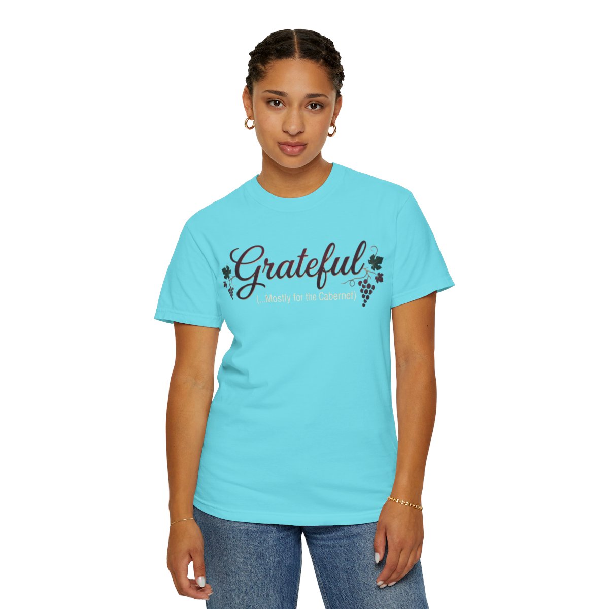 Color: Lagoon Blue | Grateful for the Carbernet Unisex Garment-Dyed Tee