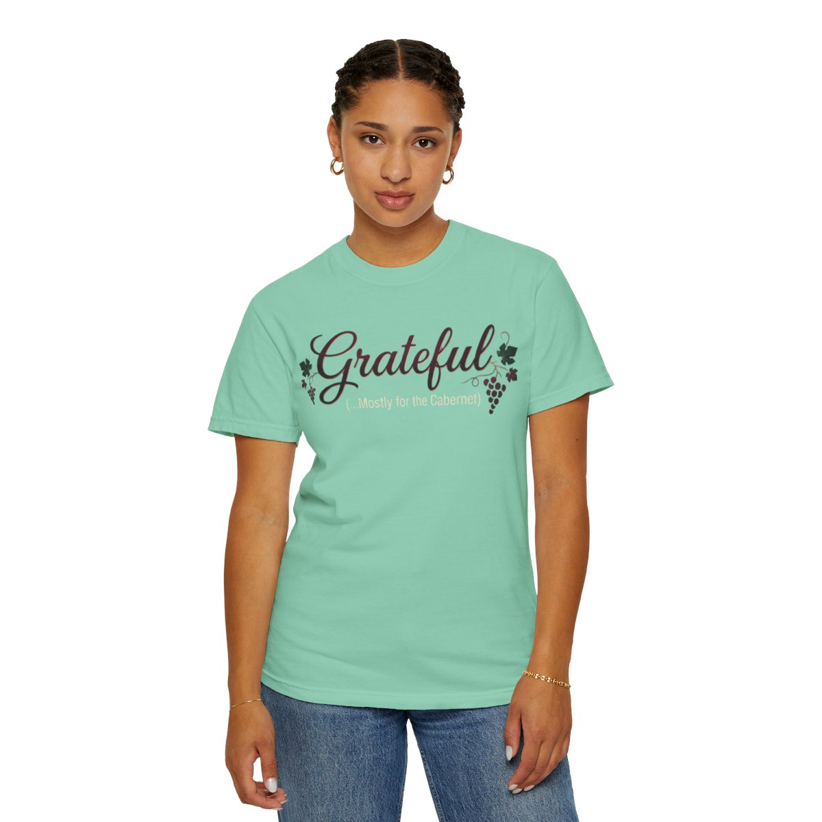 Color: Island Reef | Grateful for the Carbernet Unisex Garment-Dyed Tee