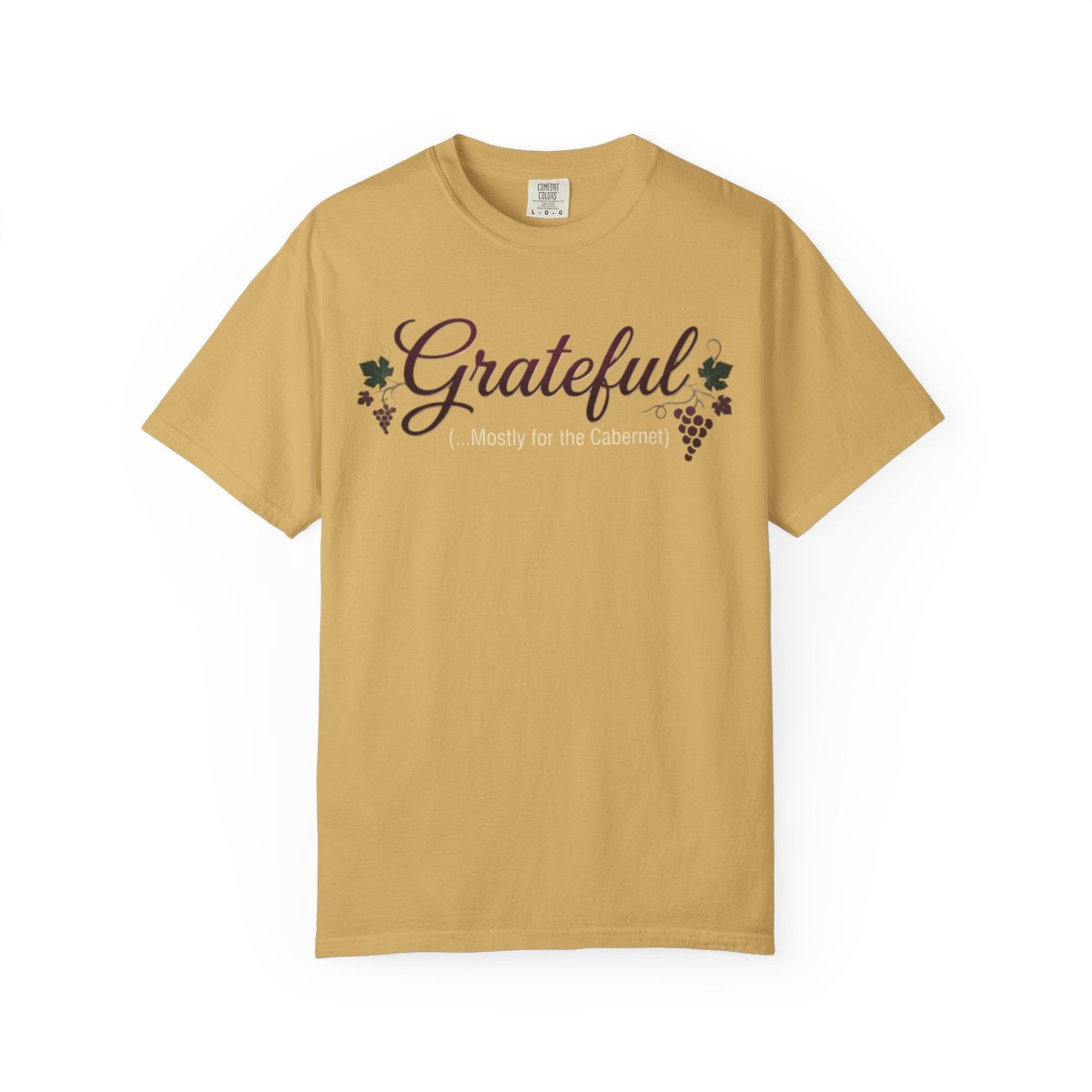 Color: Mustard | Grateful for the Carbernet Unisex Garment-Dyed Tee