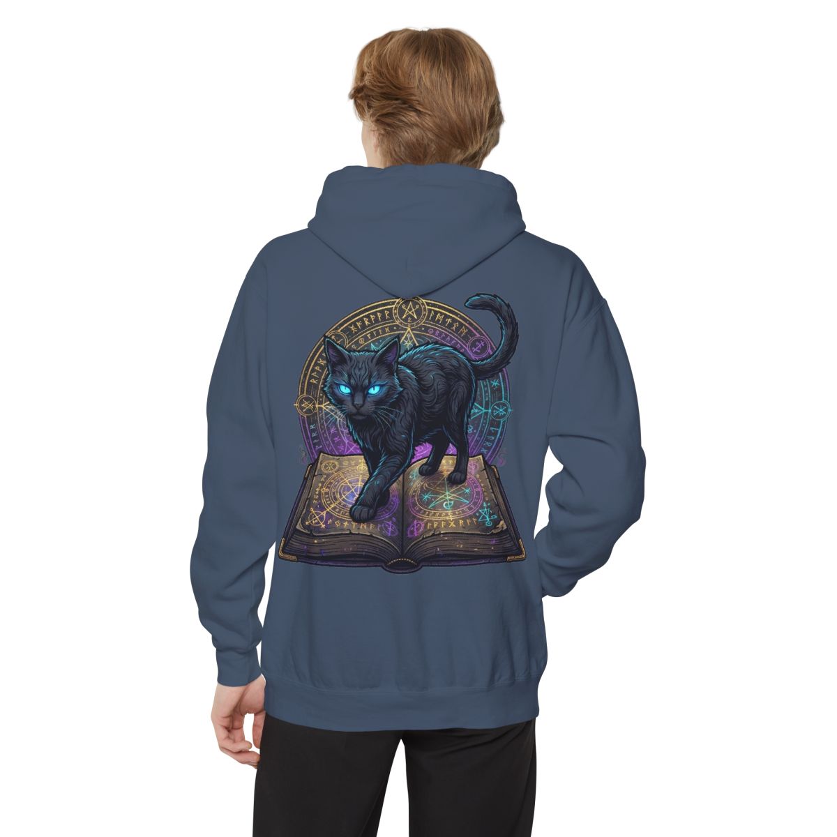 Color: Denim | Guardian of the Book of Shadows Garment-Dyed Hoodie