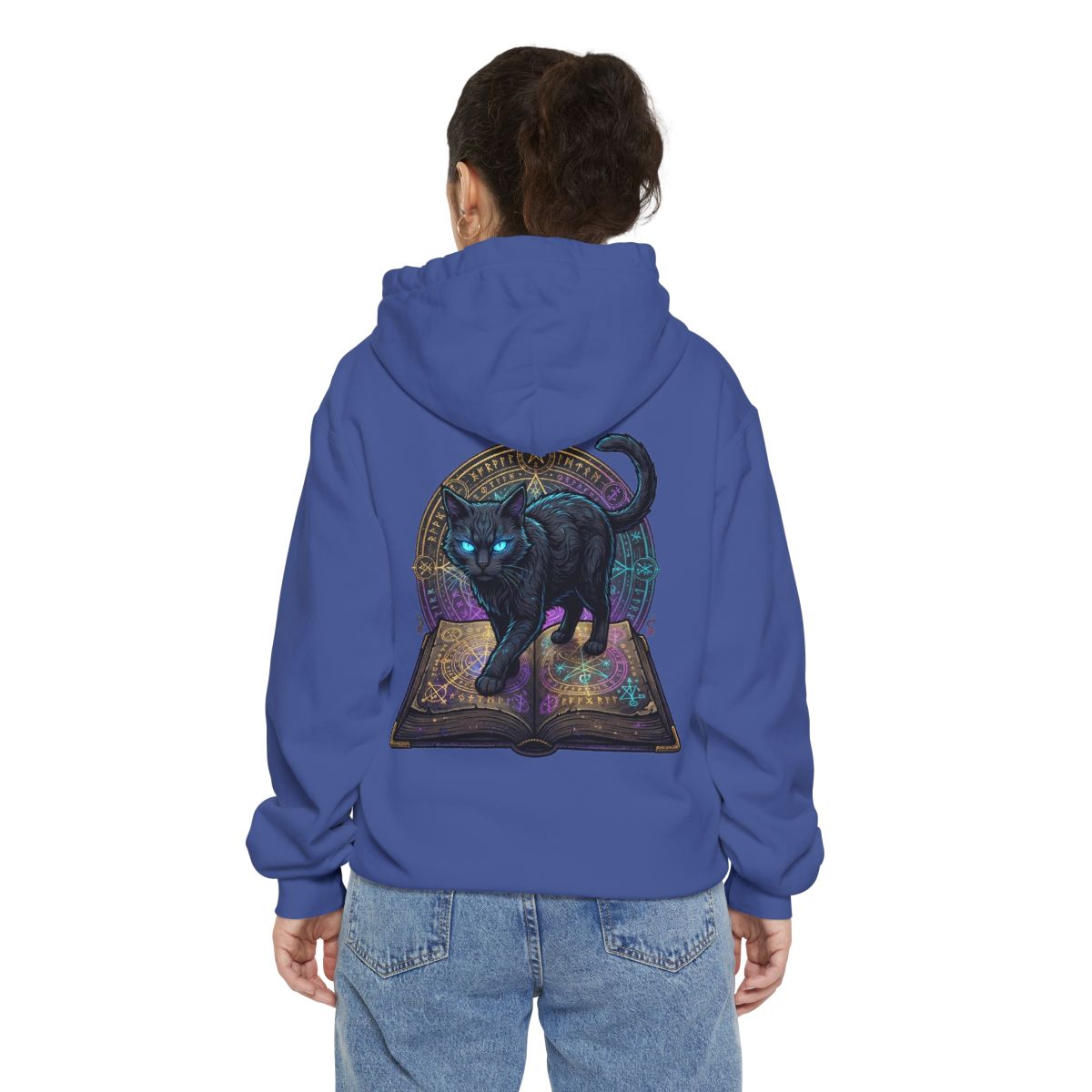 Color: Flo Blue | Guardian of the Book of Shadows Garment-Dyed Hoodie