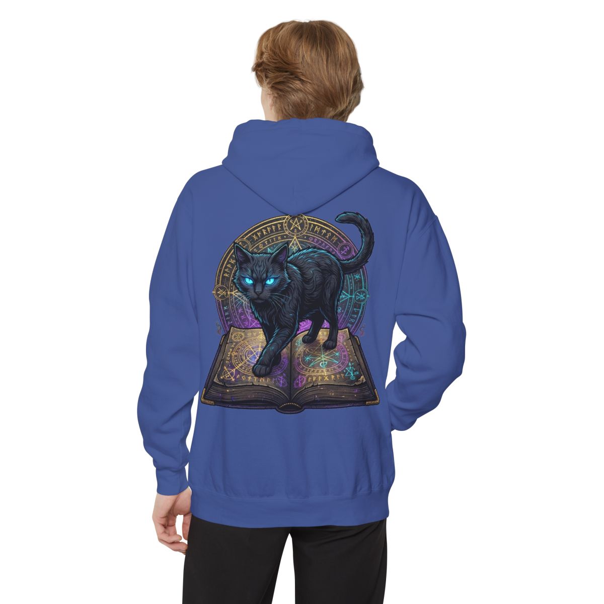Color: Flo Blue | Guardian of the Book of Shadows Garment-Dyed Hoodie