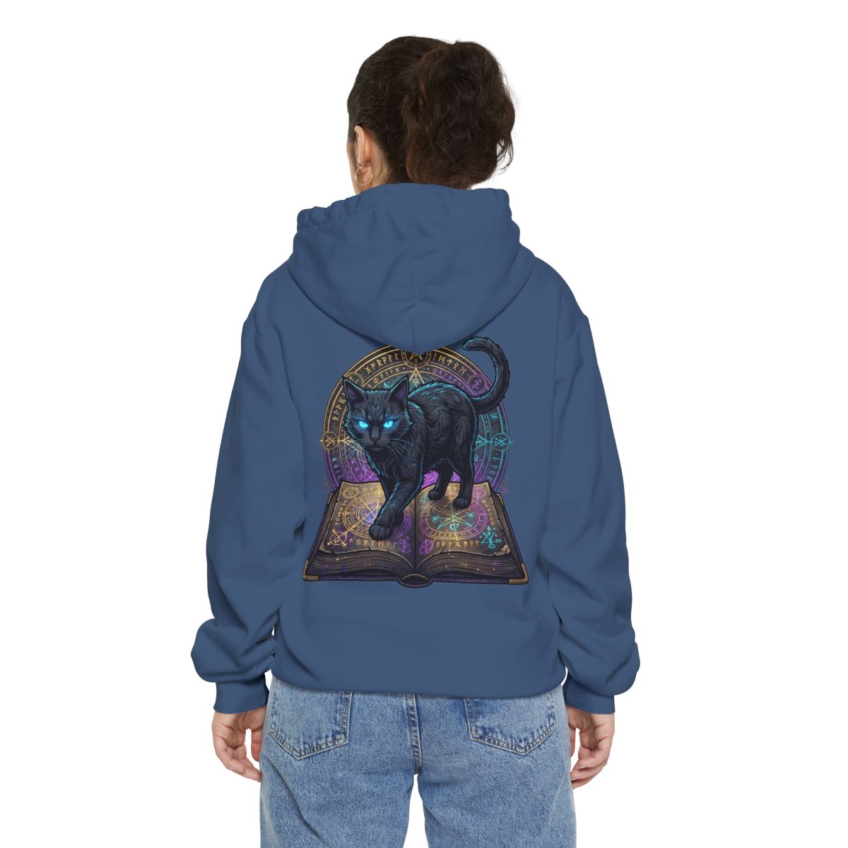 Color: True Navy | Guardian of the Book of Shadows Garment-Dyed Hoodie