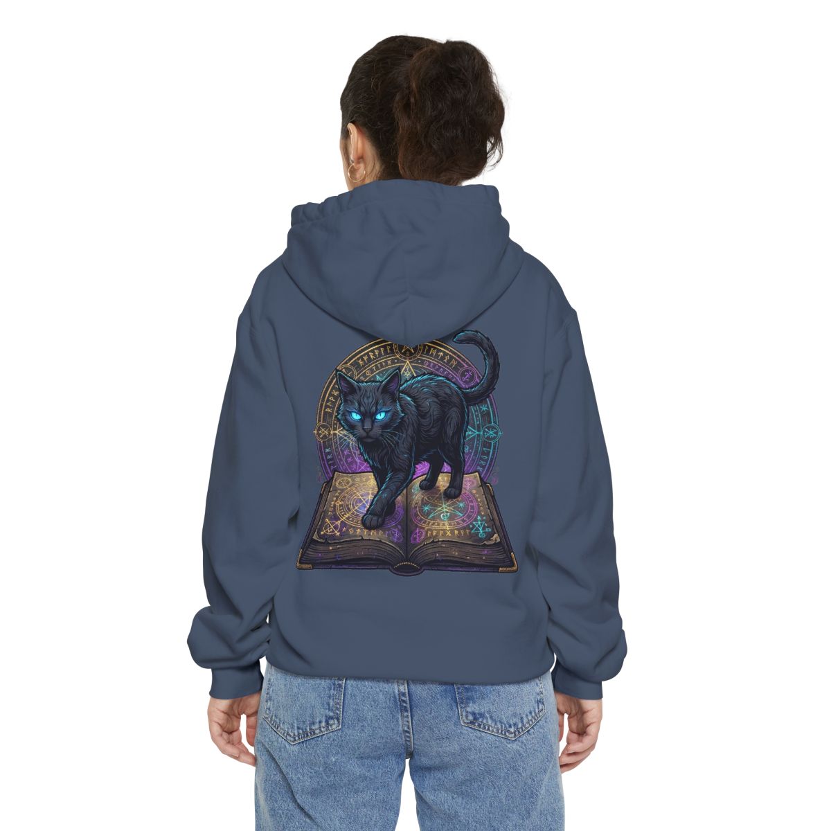 Color: Denim | Guardian of the Book of Shadows Garment-Dyed Hoodie